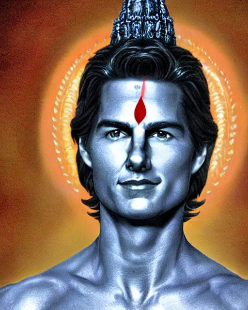 Prompt: hyperrealistic photo portrait of Tom Cruise as the Hindu God Vishnu