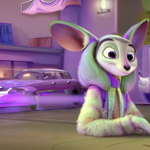 Image similar to zootopia screenshot of female moth