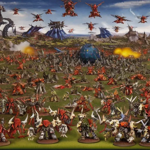 Image similar to , warhammer 4 0 k space @ marines in a heated battle, in the style of the garden of earthly delights painting by jerome bosch