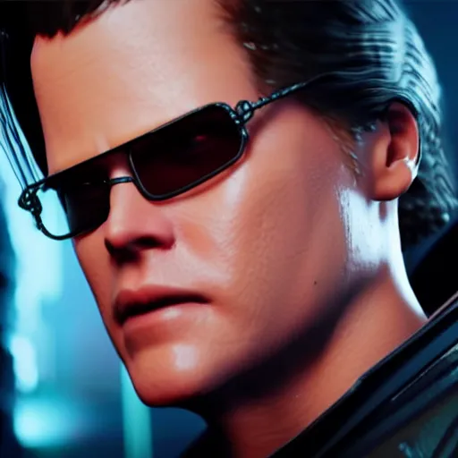 Prompt: cary elwes in cyberpunk 2 0 7 7, unreal engine 5 4 k, hyperdetailed photorealism