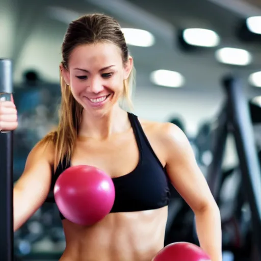 Prompt: bing pics of female in gym