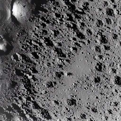 Prompt: lava lakes on the moon, out of space view