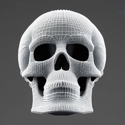 Prompt: human skull made of crystals, 3D, octane render, rtx, ultra detailed