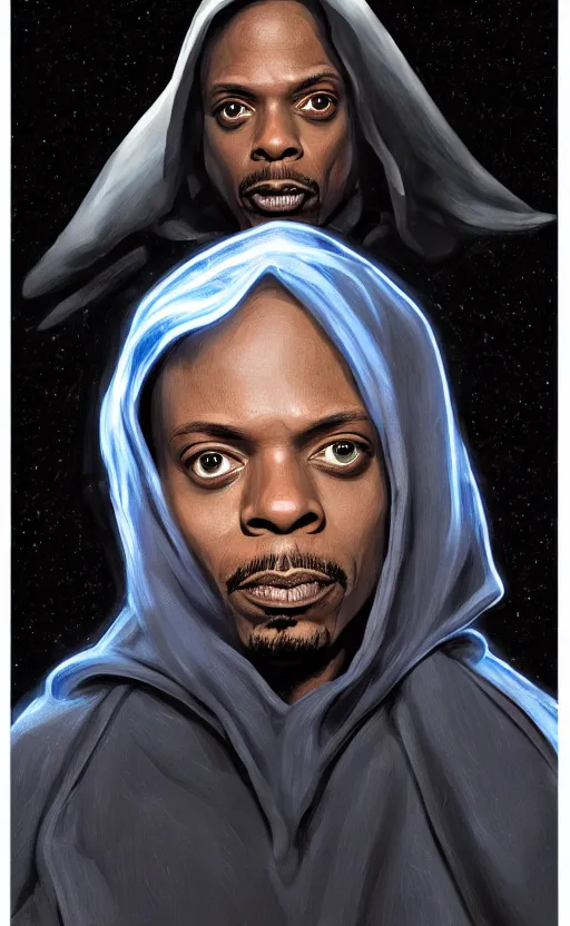 Image similar to comic style portrait shot of dave chapelle as emperor palpatine in the star wars, elegant, highly detailed, digital painting, artstation, concept art, illustration,