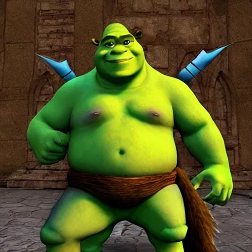 Image similar to shrek as a final fantasy character