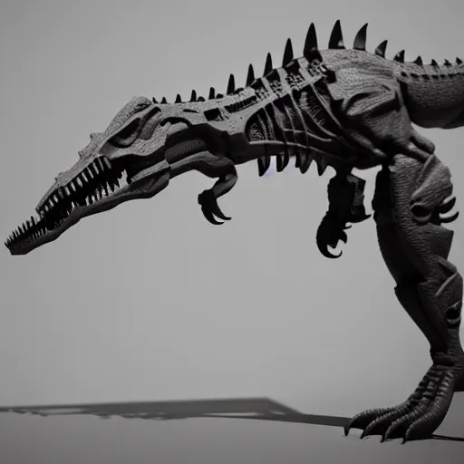 Image similar to gun in the style of a t - rex, award winning, unreal engine 5 render, volumetric fog, ray traced, award winning, intricate details, photorealistic, trending on cgsociety