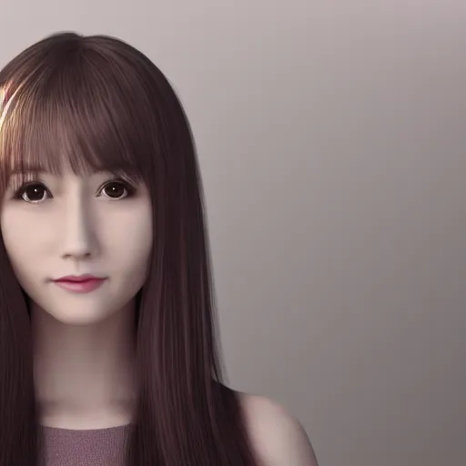 Prompt: A 3d cgi toon young woman with long pink hair, full bangs, amber eyes, pale skin, Chinese, medium shot, mid-shot, soft focus, 4k, trending on artbreeder