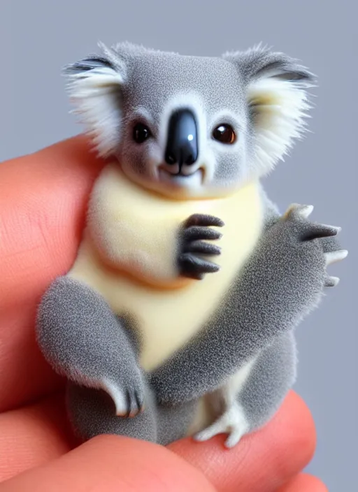 Image similar to 80mm resin detailed miniature of fluffy koala, Product Introduction Photos, 4K, Full body, simple background