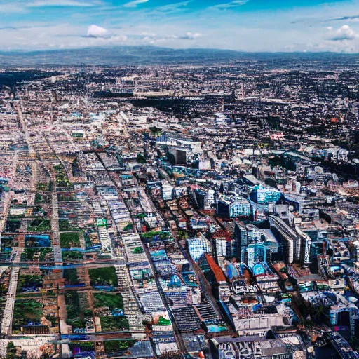 Prompt: a city on a computer chip, drone shot, micro picture