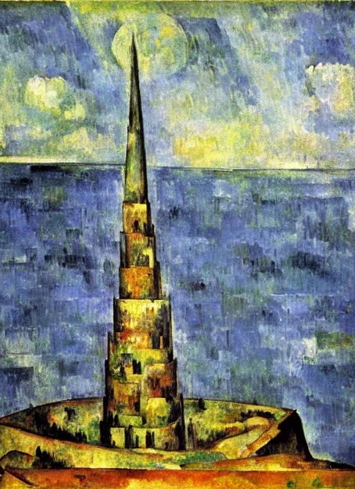 Image similar to the babel tower by paul cezanne