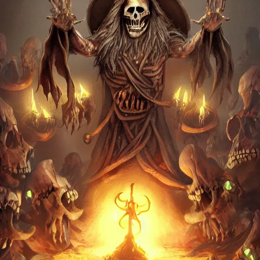 A wizard summoning a skeleton army, digital art, | Stable Diffusion ...