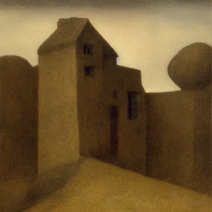 Image similar to a building in a landscape, by odd nerdrum