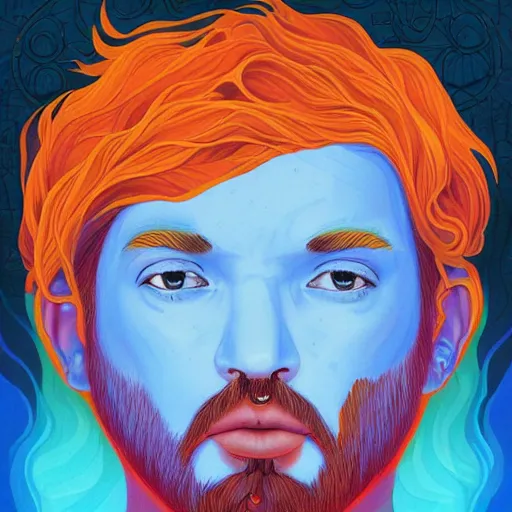 Image similar to A new dawn from the darkness, male portrait, mental health, psychology, Concept Art, Detailed, a masterpiece by Jeremiah Ketner