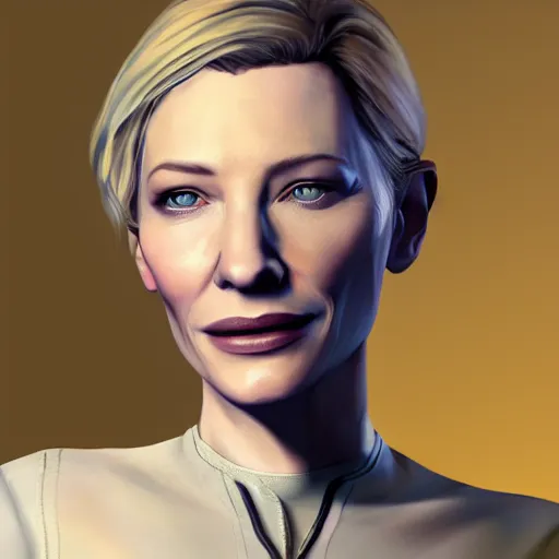 Image similar to concept art of cate blanchett in grand theft auto V, gaming, detailed, 4k