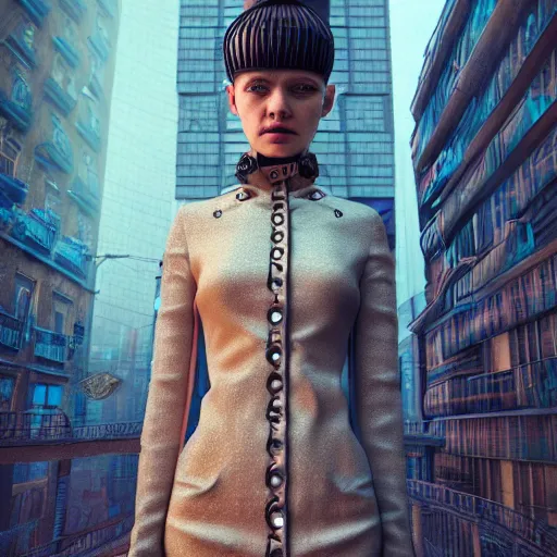 Prompt: Stylish portrait in a crowded city on another planet, Neo Norilsk, Neo Kyiv, sci-fi, fantasy, intricate, very very beautiful, elegant, highly detailed, smooth, photorealistic, cinematic, Cinema 4D, sharp focus, by Evgeny Zubkov, by Marat Zakirov, trending on Behance