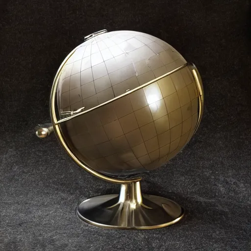 Image similar to a globe made out of liquid metal