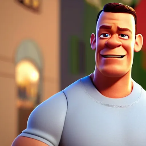 Prompt: still of john cena in a disney pixar movie, 3 d render, octane render