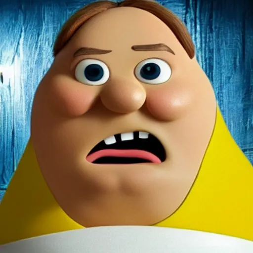 Image similar to eery resemblance of jack black. a potato as jack black, alarm clock, jack black is a potato alarm clock, it's actually a potato but really kinda spongebob