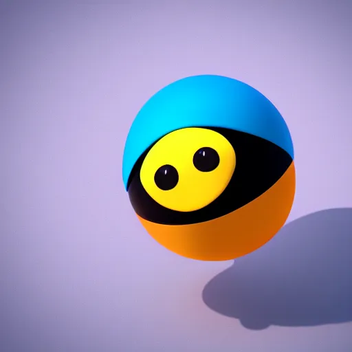 Prompt: 3D blender animation of a laughing emoji, gradient color, neutral background