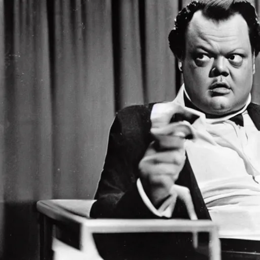 Prompt: orson welles directing a new scifi movie