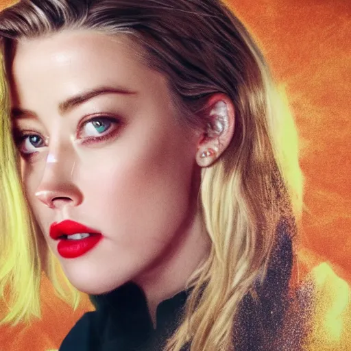 Image similar to Amber heard physically unknowingly steps on a tiny bee, photorealism, fake