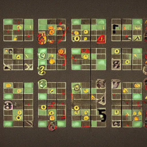 Prompt: a beautiful concept art of a boardgame field for the game tic - tac - toe, noughts and crosses, xs and os, by greg rutkowski, featured on artstation