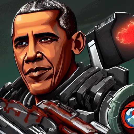 Image similar to Obama is the doom slayer