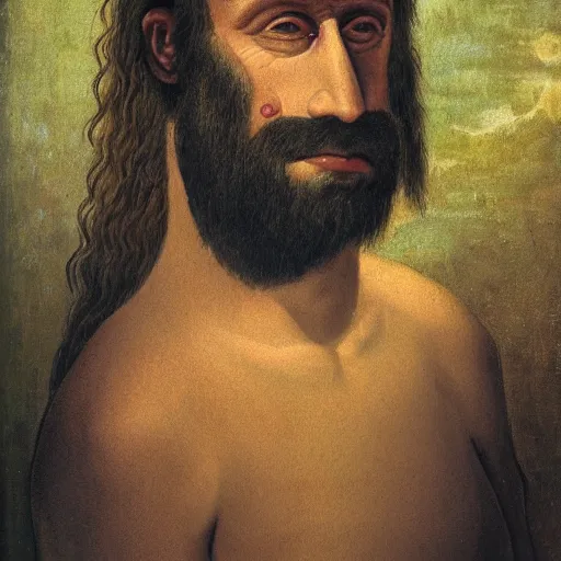 Image similar to A portrait showing a prehistoric version of man