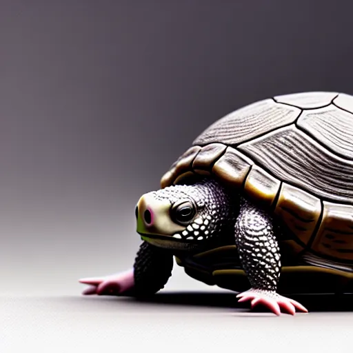 Image similar to , a mouse turning into a turtle, ultra realistic, intricate details, highly detailed, photorealistic, octane render, 8 k, unreal engine.