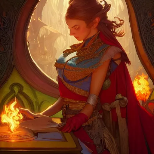 Image similar to (((((magic lamp))))), closeup, D&D, fantasy, intricate, elegant, highly detailed, digital painting, artstation, concept art, matte, sharp focus, illustration, hearthstone, art by Artgerm and Greg Rutkowski and Alphonse Mucha