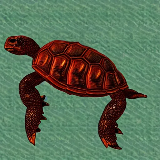 Prompt: A turtle amalgamation in Silent hill 3