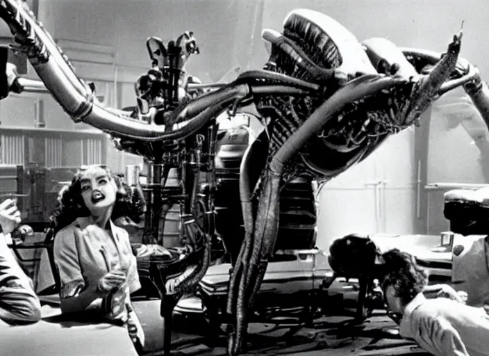 Image similar to scene from the 1956 science fiction film Aliens