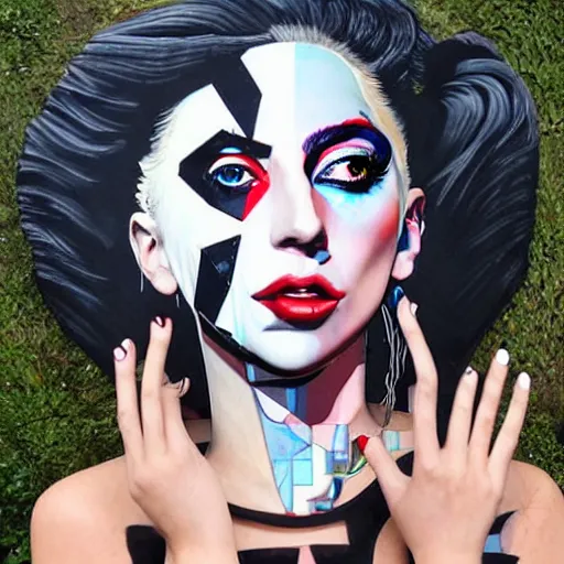 Image similar to a sculpture of Lady Gaga, by Sandra Chevrier