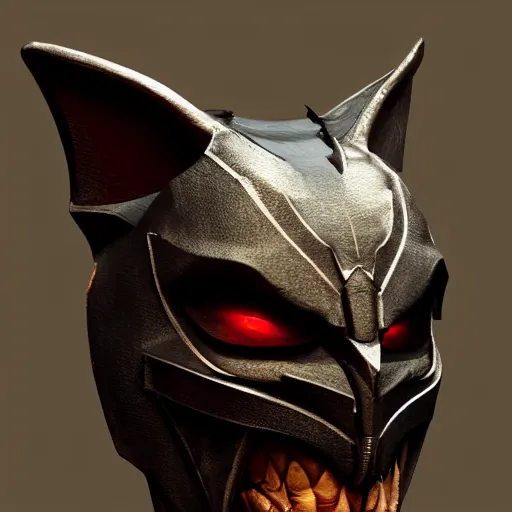 Image similar to a vampire bat crusader mask, epic scale, character concept art, face symmetry, intricate accurate details, artstation trending, octane render, cinematic color grading, soft light, rule of thirds, golden ratio, like a professional model, cinematic, 8 k, clear.