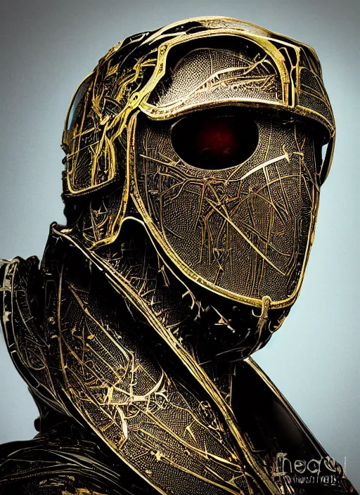 Prompt: portrait of king arthur knight cyborg, kintsugi, modern fine art, fractal, intricate, elegant, highly detailed, digital photography, subsurface scattering, by frank miller,