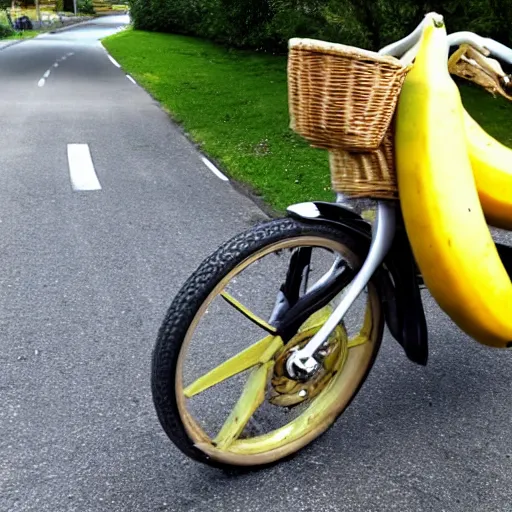 Image similar to a banana on a bike