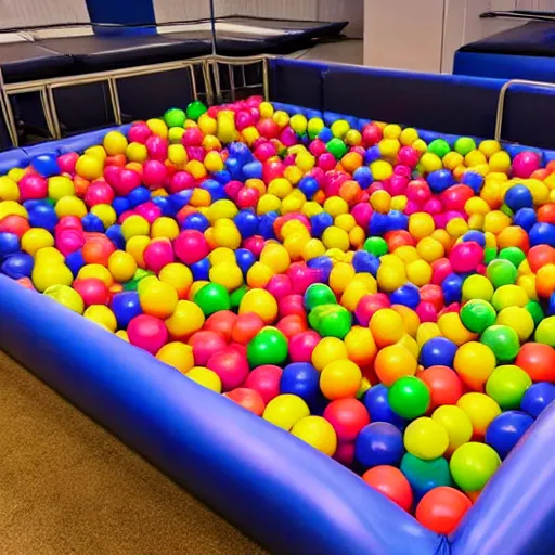 Image similar to a ball pit with human legs