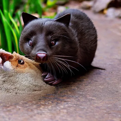 Prompt: photo of a platypus cat, realistic, 4 k