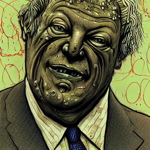 Prompt: boris yeltsin became bloody ugly lovecraftian degenerate abomination, photo - realistic, color image, 2 k, highly detailed, bodyhorror, occult art