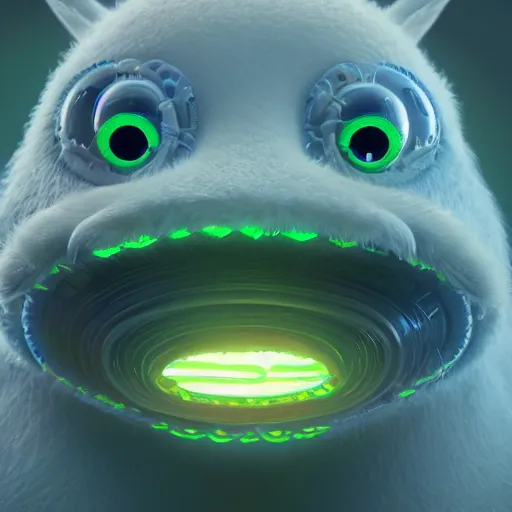 Image similar to tiny single cell creature, portrait, micro - organisms, center, symmetric, rim light, marine microbiology, bioluminescence, electric, fur, soft, concept art, intricate details, highly detailed, colorful, photorealistic, disney pixar, octane render, iridescent, anime, 8 k