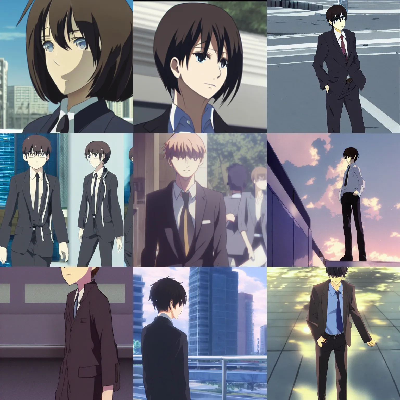 Prompt: FBI agent, from the anime film by makoto shinkai