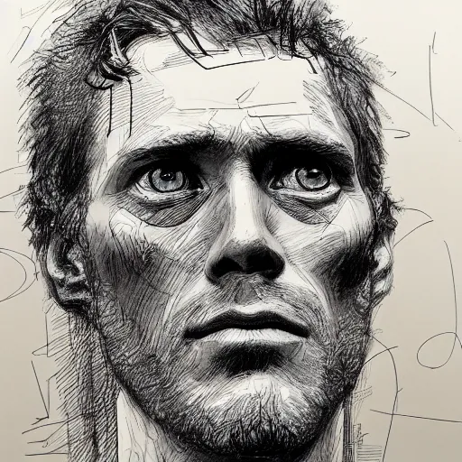 Image similar to a realistic yet scraggly portrait sketch of the side profile of a stern and sophisticated paul bettany, trending on artstation, intricate details, in the style of frank auerbach, in the style of sergio aragones, in the style of martin ansin, in the style of david aja, in the style of mattias adolfsson