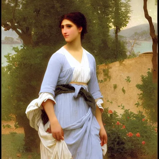 Image similar to a portrait of a character in a scenic environment by William-Adolphe Bouguereau