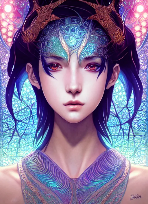 Prompt: symmetry!! portrait of a water dragon woman, very anime, fantasy, dragon scales, glowing lights!! intricate, elegant, highly detailed, digital painting, artstation, concept art, official media, smooth, sharp focus, illustration, art by sakimichan and artgerm and greg rutkowski and alphonse mucha