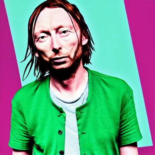 Image similar to happy thom yorke