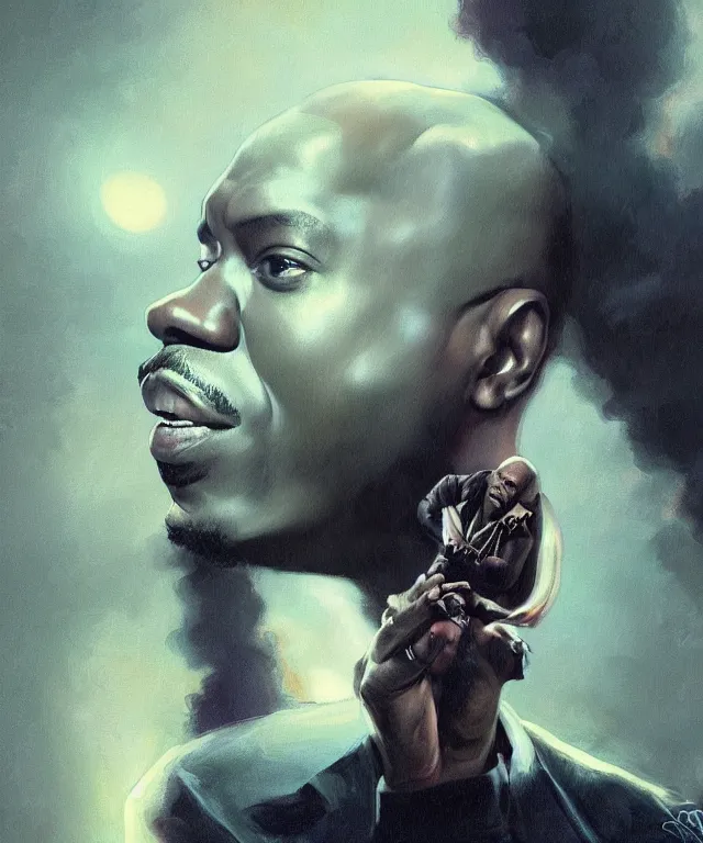 Image similar to dave chappelle, cinematic, as rick james, on a velvet couch, elegant, highly detailed, digital painting, artstation, smooth, hard focus, illustration, art by jessica rossier and and brian froud