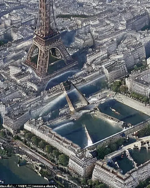 Prompt: two planes crash on the eiffel tower in paris on september 2 0 0 1