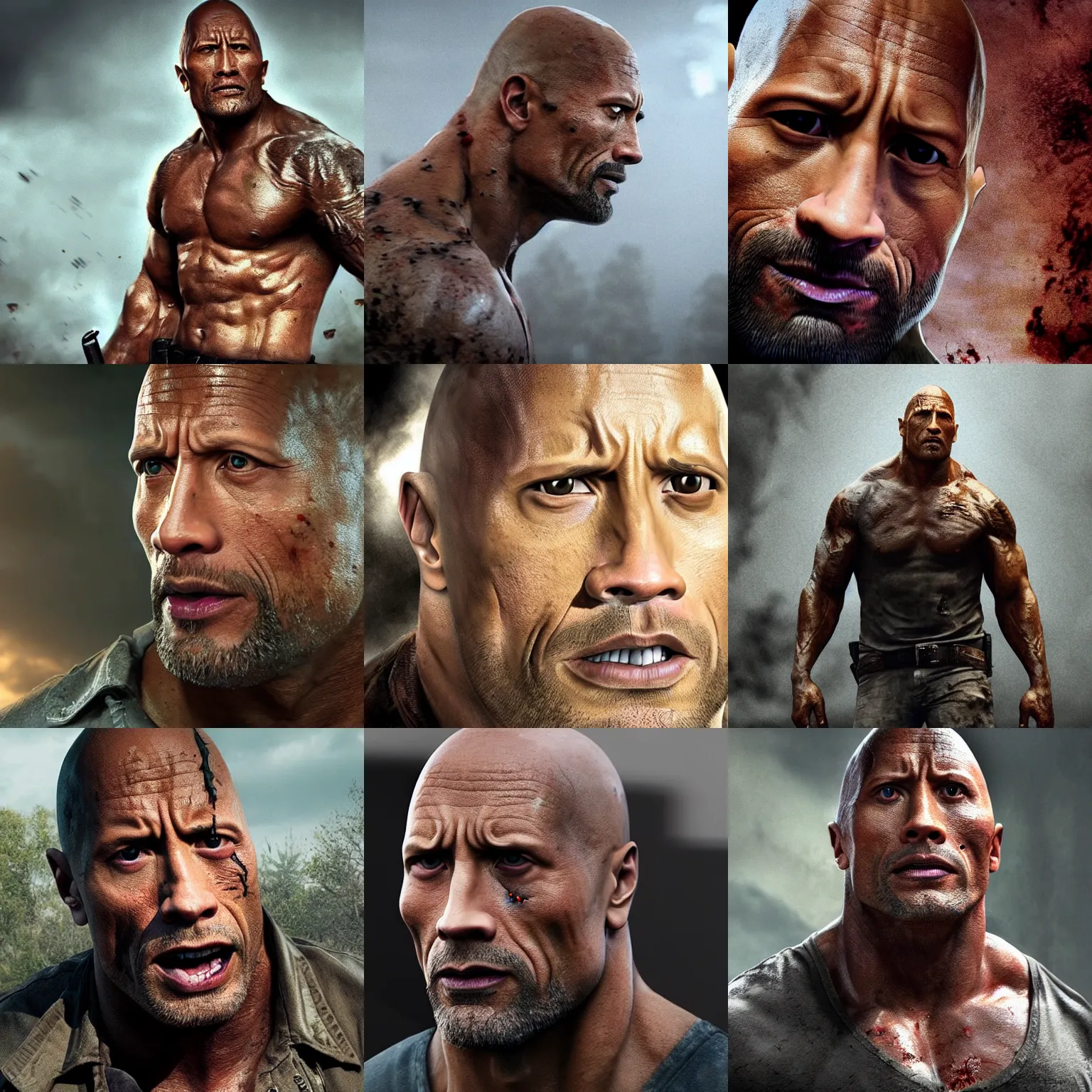 prompthunt: Dwayne Johnson in the last of us 2 4K quality super realistic