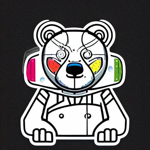 Image similar to Cyborg polar bear, sticker, highly detailed, colorful, illustration, drama, smooth and clean vector curves, no jagged lines, vector art, smooth