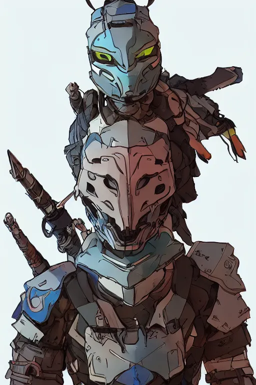 Image similar to combination suit armor aloy horizon forbidden west horizon zero dawn robot ninja mask helmet backpack tribal, art gta 5 comics, official fanart behance hd artstation by jesper ejsing, by rhads, makoto shinkai and lois van baarle, ilya kuvshinov, ossdraws radiating a glowing aura cgi rtx 2 0 2 2